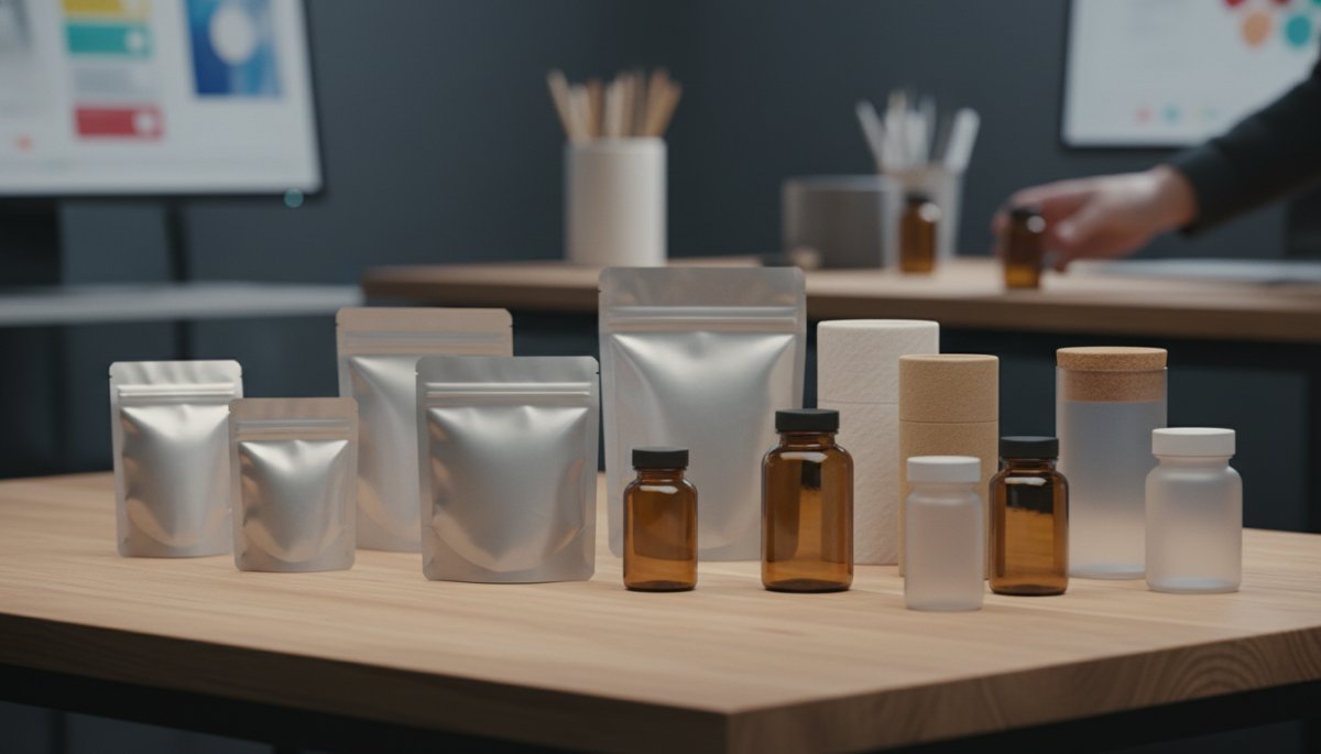 タブレット食品のパッケージデザインと容器選定サンプル