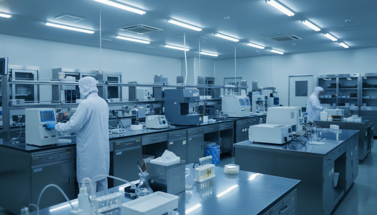 食品製造工場の品質管理検査室