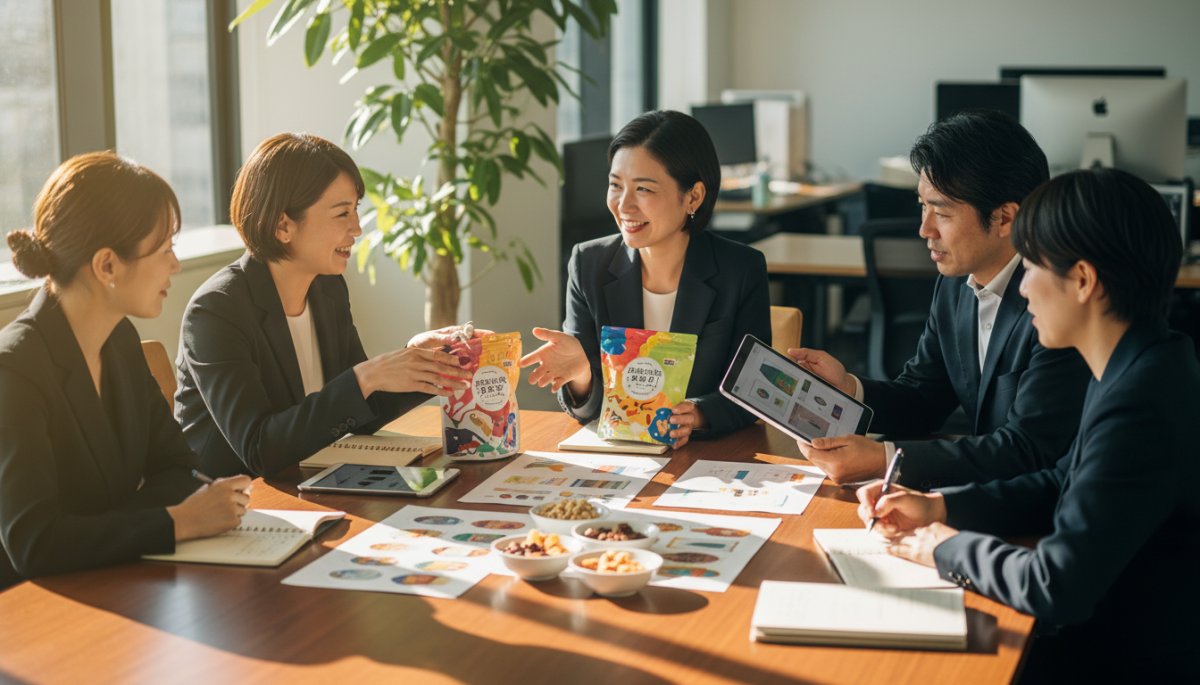 スナック菓子の商品企画会議風景
