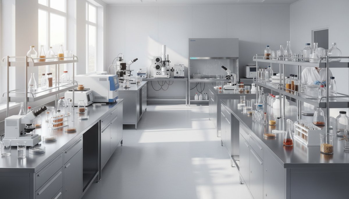 食品製造工場の品質検査室