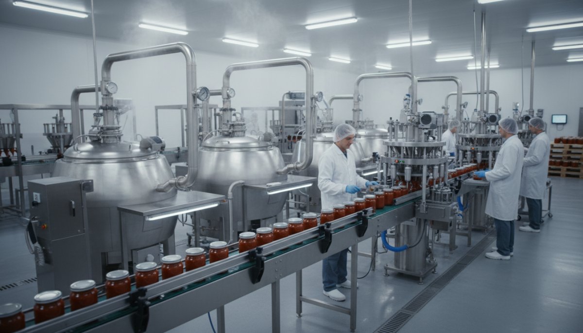 パスタソース製造工場の最新設備と品質管理システム