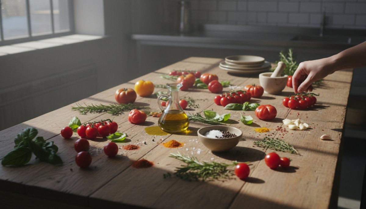 地域特産品を使用したオリジナルパスタソースの開発風景